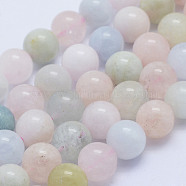 Natural Morganite Beads Strands, Round, Grade A, 8~8.5mm, Hole: 1mm, about 51pcs/strand, 15.7 inch(40cm)(G-L478-32-8mm)