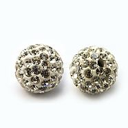 Polymer Clay Rhinestone Beads, Pave Disco Ball Beads, Grade A, Round, PP15, Crystal, 10mm, Hole: 1.8~2mm(X-RB-C1438-10mm-A01)
