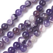Natural Chevron Amethyst Beads Strands, Round, 6mm, Hole: 1.2mm, about 68pcs/strand, 15.35 inch(39cm)(G-I222-6mm-01)