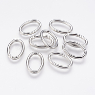 CCB Plastic Linking Rings, Oval, Platinum, 26x18x3mm, Hole: 11x20mm(CCB-J035-020P)