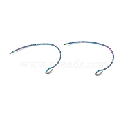 Rainbow Color Ion Plating(IP) 316 Surgical Stainless Steel Earring Hooks, with Vertical Loop, 15x23mm, Hole: 3x2.5mm, 22 Gauge, Pin: 0.6mm(STAS-D183-04M)