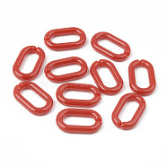 Opaque Acrylic Linking Rings, Quick Link Connectors, For Jewelry Cable Chains Making, Oval, Red, 27x16x4mm, Inner Diameter: 19x8mm, about 490pcs/500g(OACR-S038-004B-B05)
