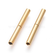 304 Stainless Steel Bayonet Clasps, Ion Plating (IP), Column, Golden, 21x2.5mm, Hole: 1.5mm(STAS-L134-01G)