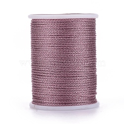 Polyester Metallic Thread, Flamingo, 1mm, about 7.65 yards(7m)/roll(OCOR-G006-02-1.0mm-13)