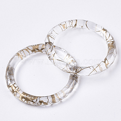 Transparent Spray Painted Acrylic Linking Rings, Round Ring, Clear, 35.5x4.5mm, Inner Diameter: 26.5mm(X-TACR-N009-14)