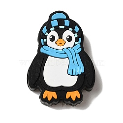 Winter Collection Denim Silicone Beads, Black, Penguin, 30x21.5x7.5mm, Hole: 2.5mm(SIL-S006-08C)