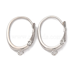 Brass Leverback Earring Findings, with Loop, Long-Lasting Plated, Real Platinum Plated, 22x14.5x3mm, Hole: 1.6mm(KK-U042-21P)