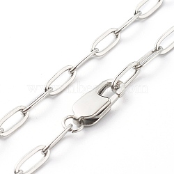 Non-Tarnish 304 Stainless Steel Cable Chain Necklaces, Stainless Steel Color, 17.1 inch(43.5cm)(NJEW-JN03628-03)