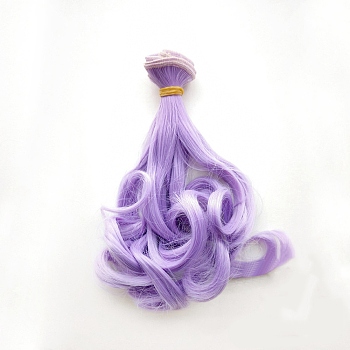 High Temperature Fiber Long Pear Perm Hairstyle Doll Wig Hair, for DIY Girl BJD Makings Accessories, Lilac, 5.91~39.37 inch(15~100cm)