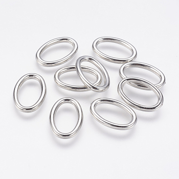 CCB Plastic Linking Rings, Oval, Platinum, 26x18x3mm, Hole: 11x20mm
