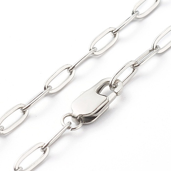 304 Stainless Steel Cable Chain Necklaces, Stainless Steel Color, 17.1 inch(43.5cm)