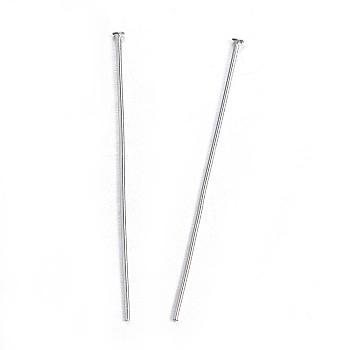 304 Stainless Steel Flat Head Pins, Stainless Steel Color, 35x0.7mm, Head: 1.5mm