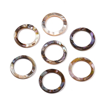 Natural Abalone Shell/Paua Shell Cabochons, Ring, 23x2~3mm