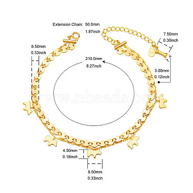 shegrace 925 bracelet de cheville à breloques chiot multi-rangs en argent sterling(JA80C)-2