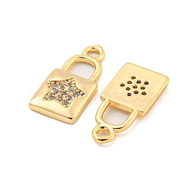 Brass Micro Pave Clear Cubic Zirconia Pendants(KK-G492-03A-G)-2