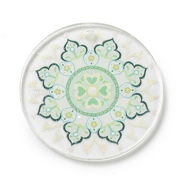 Green Flower Acrylic Pendants