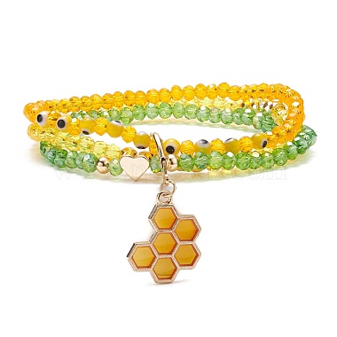 Yellow Green Glass Bracelets