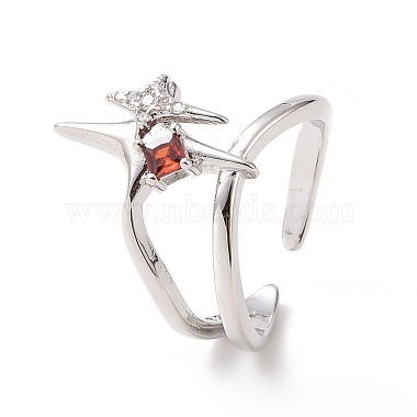 Red Brass+Cubic Zirconia Finger Rings