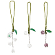 2 Sets Handmade Lampwork & Acrylic Flower Mobile Straps(HJEW-SC0002-08)-1