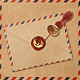 Cabeza de sello de cera de latón dorado con mango de madera(AJEW-WH0208-828)-3