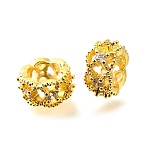 Column Brass Micro Pave Cubic Zirconia European Beads, Large Hole Spacer Beads, Rack Plating, Lead Free, Long-Lasting Plated, Golden, 8x4mm, Hole: 4mm(KK-L230-08G-02)