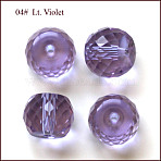 K9 Glass, Imitation Austrian Crystal Beads, Grade AAA, Faceted, Drum, Lilac, 10x8mm, Hole: 0.9~1mm(SWAR-F064-10x8mm-04)