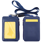 1Sets Rectangle Cowhide Name Card Holders, with Straps, Rectangle, Dark Blue, 606mm(AJEW-GF0014-43A)