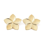 304 Stainless Steel Stud Earrings, Flower, Golden, 37x39mm(EJEW-P245-11G)