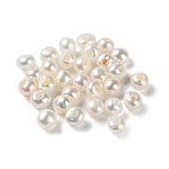 Natural Cultured Freshwater Pearl Beads, Half Drilled Hole, Round, Floral White, 2~2.5x1.5~2mm, Hole: 0.7mm(PEAR-E020-31)