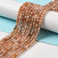 Natural Multi-Moonstone Beads Strands, Faceted, Cube, 4x4x4mm, Hole: 0.7mm, about 91pcs/strand, 15.35''(39cm)(G-M426-B01-01)