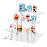 3-Tier Transparent Acrylic Minifigure Display Risers, Model Organizer Holder for Toys, Action Figures, Collectibles, Clear, Finish Product: 17.8x19.9x15.3cm(ODIS-WH0002-49)