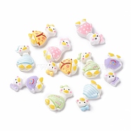 Opaque Resin Cabochons, Duck, Mixed Color, 24.5~26x16~17x6~7mm(X-CRES-A050-08)