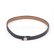 Ostrich Skin Leather Choker Necklace, Black, 14.8 inch(37.7cm)(NJEW-G326-01)