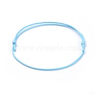 Eco-Friendly Korean Waxed Polyester Cord Bracelet Making, Light Sky Blue, 10-5/8 inch~11 inch(27~28cm), 1mm(BJEW-JB04256-09)
