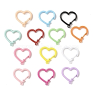 Spray Painted Alloy Key Snap Hook Clasps for Keychains, Heart, Mixed Color, 30x30x3.5mm, Hole: 2.5mm(X-FIND-L016-03)