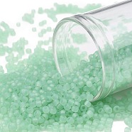TOHO Round Seed Beads, Japanese Seed Beads, Frosted, (144F) Ceylon Frost Celery, 11/0, 2.2mm, Hole: 0.8mm, about 1110pcs/bottle, 10g/bottle(SEED-JPTR11-0144F)