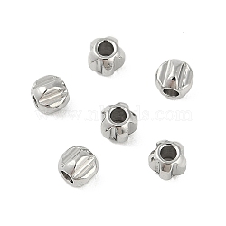 Non-Tarnish 304 Stainless Steel Beads, Flower, Stainless Steel Color, 4x4x3.5mm, Hole: 1.6mm(STAS-C108-08B-P)