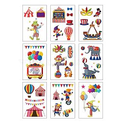 PVC Window Sticker, for Window or Stairway Home Decoration, Rectangle, Clown Pattern, 300x195mm(DIY-WH0435-007)