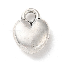 Tibetan Style Alloy Charms, Heart Charm, Antique Silver, 12x9x3.5mm, Hole: 2mm, about 485pcs/bag(PALLOY-P293-047AS)