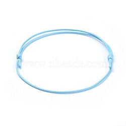 Eco-Friendly Korean Waxed Polyester Cord Bracelet Making, Light Sky Blue, 10-5/8 inch~11 inch(27~28cm), 1mm(BJEW-JB04256-09)