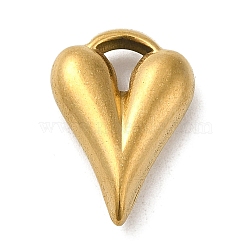 304 Stainless Steel Pendants,  Heart Charm, Golden, 19x13x5mm, Hole: 5x3mm(STAS-Q300-03G)