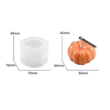 Pumpkin Silicone Molds Candle Molds, for Candle Aromatherapy Making, White, 70x48mm