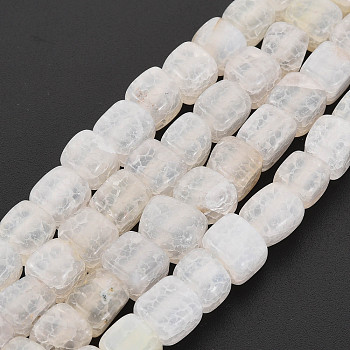 Natural Crackle Agate Beads Strands, Cube, 5~8x4~8x4~6mm, Hole: 1.2mm, about 65pcs/strand, 13.58~13.98 inch(34.5~35.5cm)