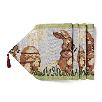 Easter Theme Rabbit Polyester & Non-woven Fabric Knitted Table Runners, Placemats for Dining Table Decoration, Peru, 1940~1980x335~337x2~7mm