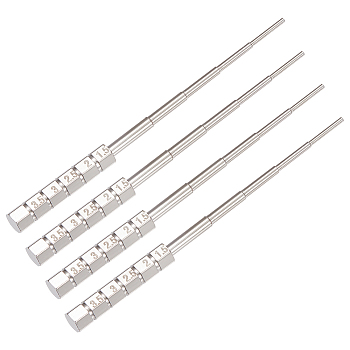 4Pcs Iron Wire Winding Rods, Platinum, 10.25x0.7cm