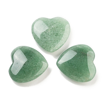 Heart Natural Green Aventurine Worry Stone, Anxiety Healing Thumb Stone, 19.5~20.5x20~20.5x5.8~6.8mm