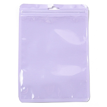 Rectangle Plastic Yin-Yang Zip Lock Bags, Resealable Packaging Bags, Self Seal Bag, Lilac, 20x14x0.02cm, Unilateral Thickness: 2.5 Mil(0.065mm)