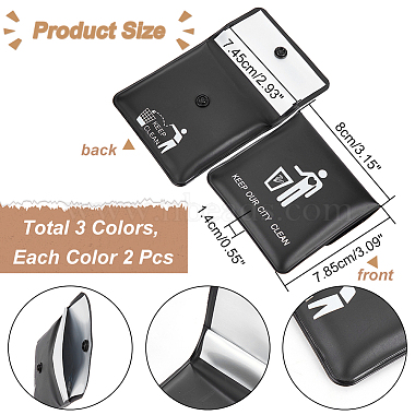 6Pcs 3 Colors EVA Aluminum Film Portable Compact Pocket Ashtray Pouches(AJEW-NB0003-67)-2