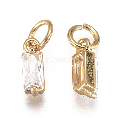 Brass Micro Pave Cubic Zirconia Charms(ZIRC-F111-03G-06)-2