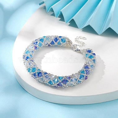 bracelet en perles de graines miyuki au crochet(BJEW-MZ00039)-2